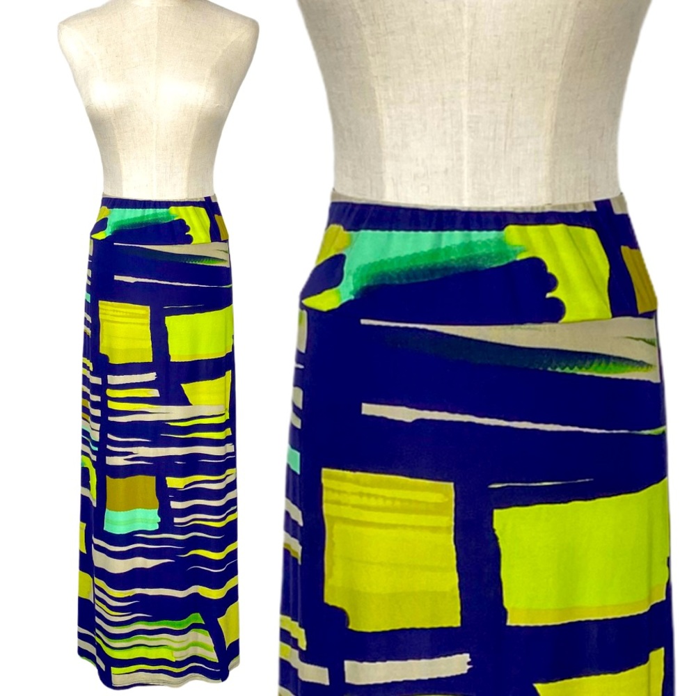Kelly by Clinton Kelly maxi skirt L stretch material Large long skirt Summer